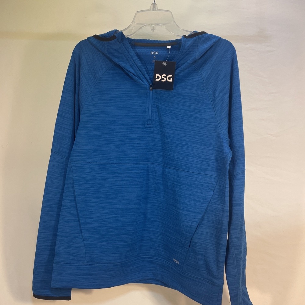DickSG Men's Grid Back 1/4 Zip Fleece Hoodie sz SMALL Performance Stretch 50+UV
